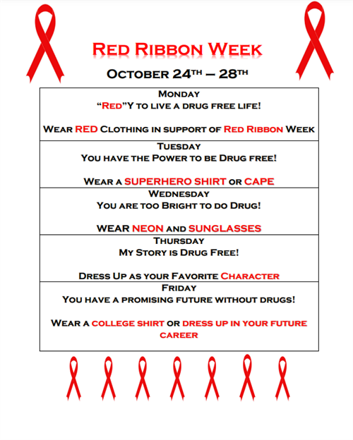 red ribbon spirit week